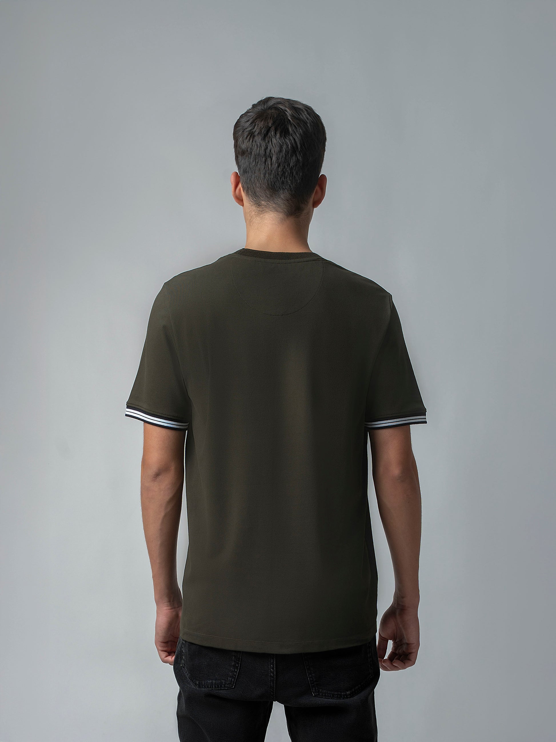 Supima Cotton Lycra Piqué Olive Tee For Men
