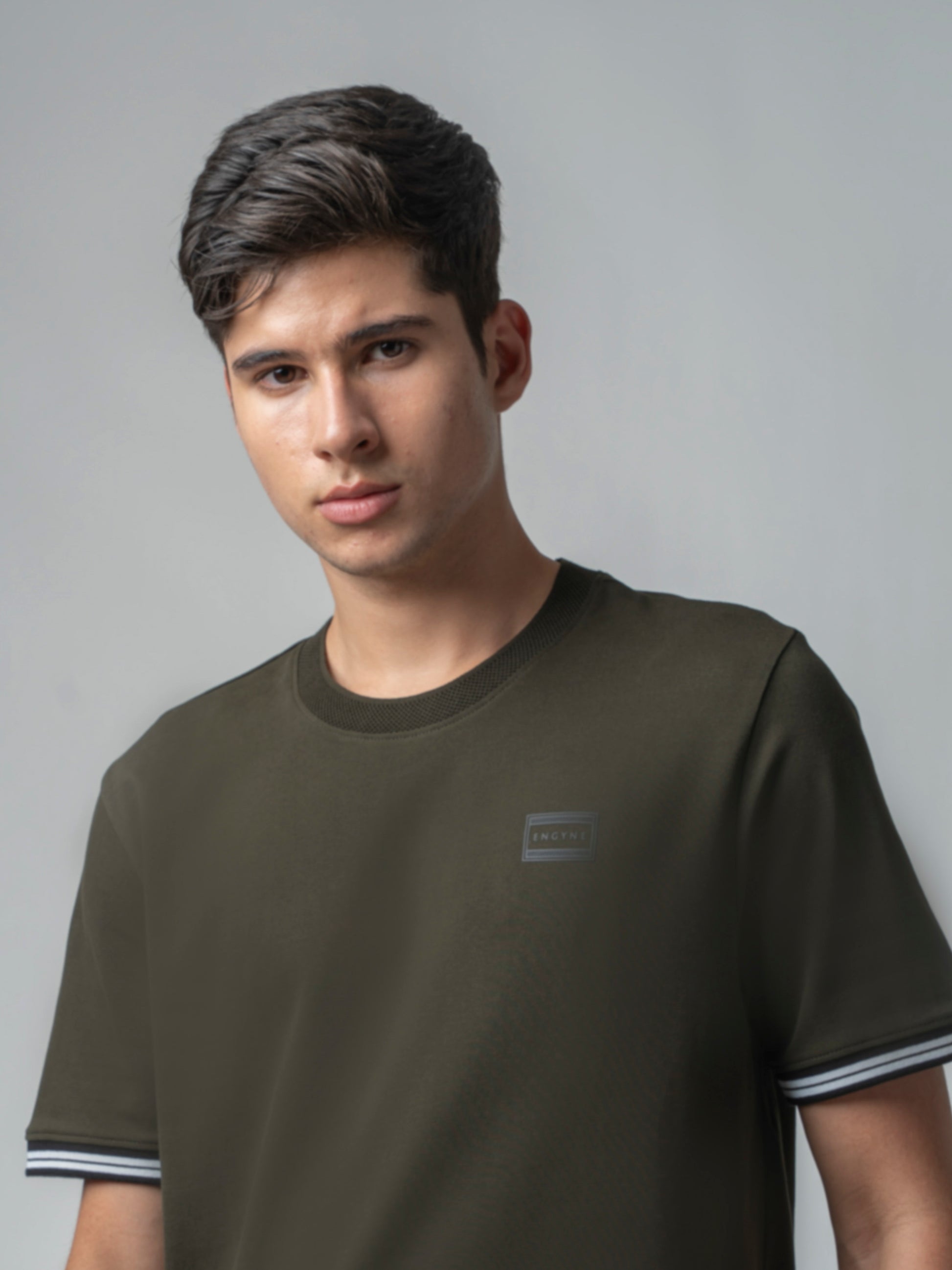 Supima Cotton Lycra Piqué Olive Tee For Men