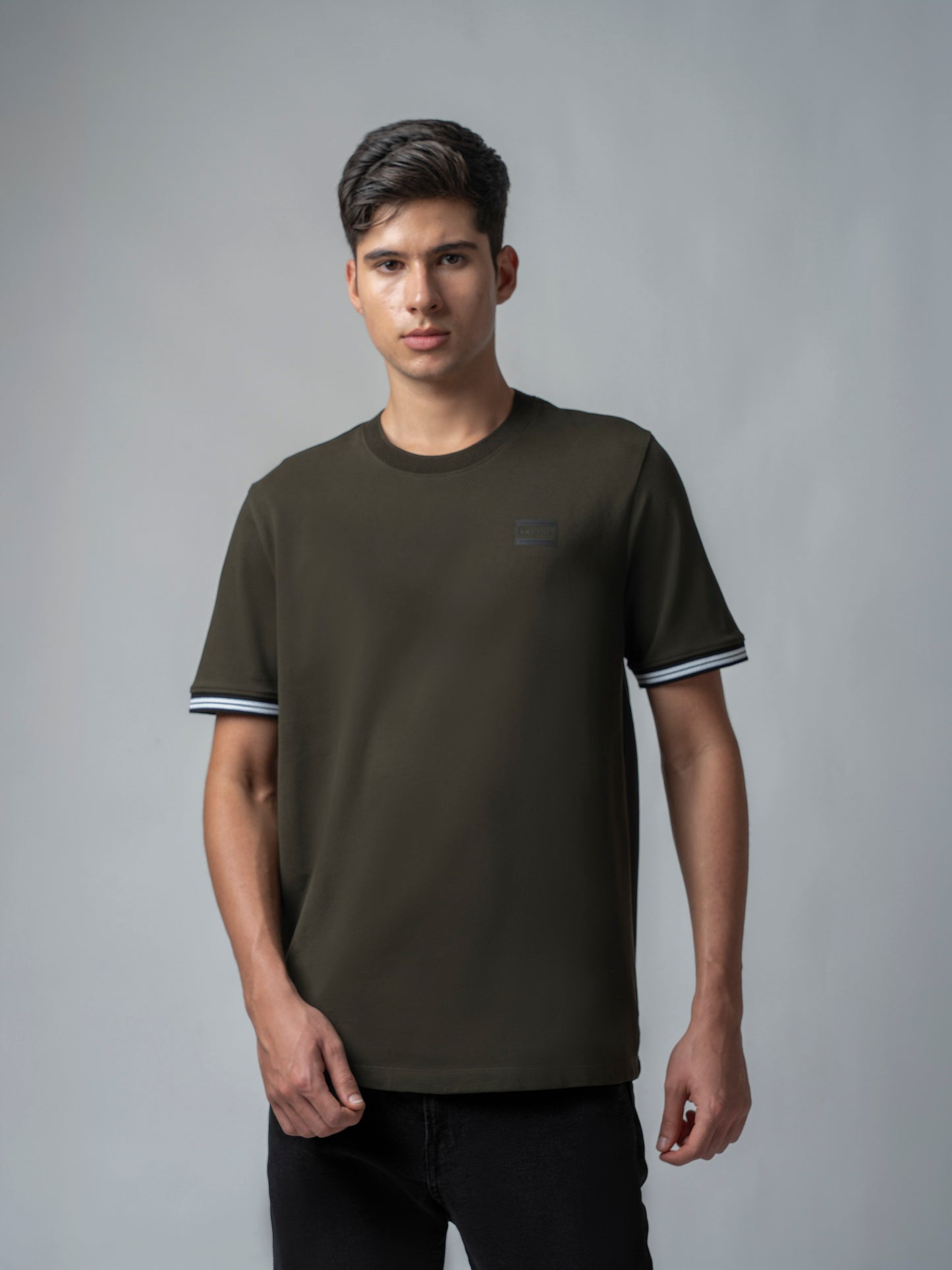 Supima Cotton Lycra Piqué Olive Tee For Men