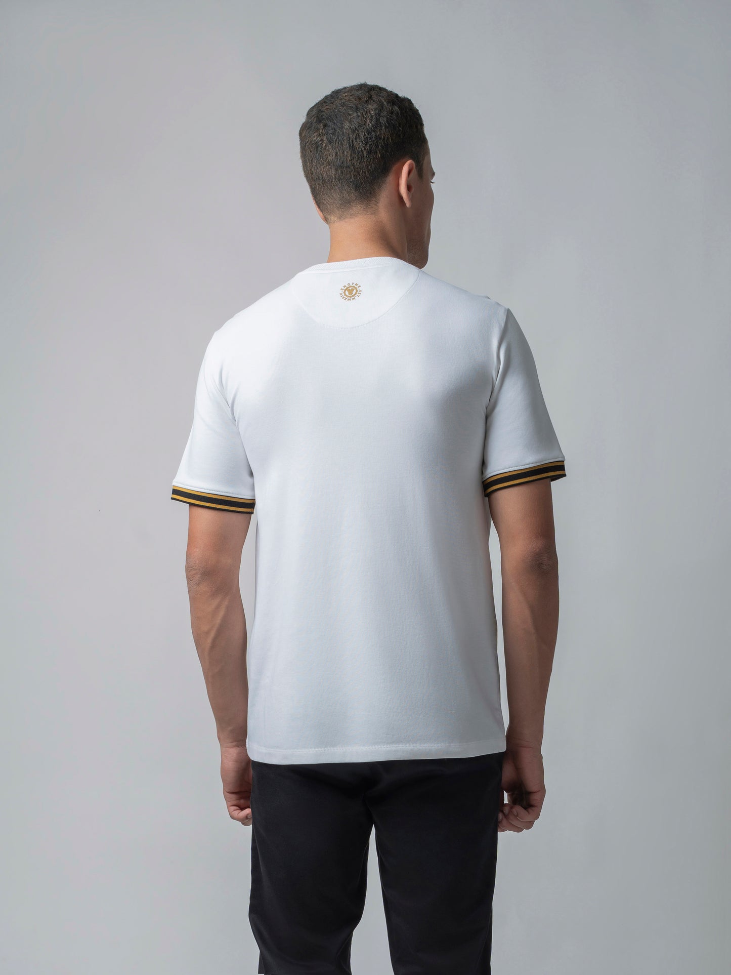Supima Cotton Lycra White t Shirt for Men Round Neck