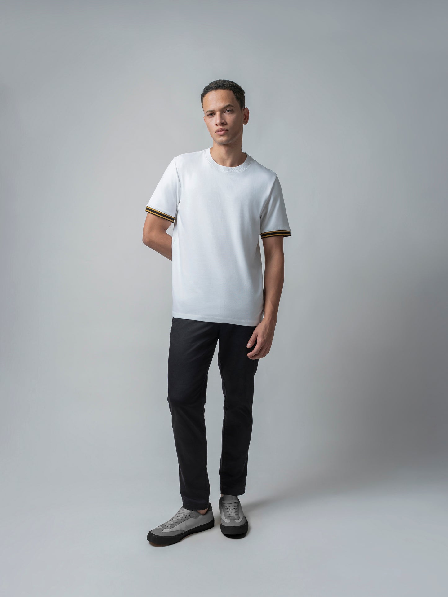 Supima Cotton Lycra White t Shirt for Men Round Neck
