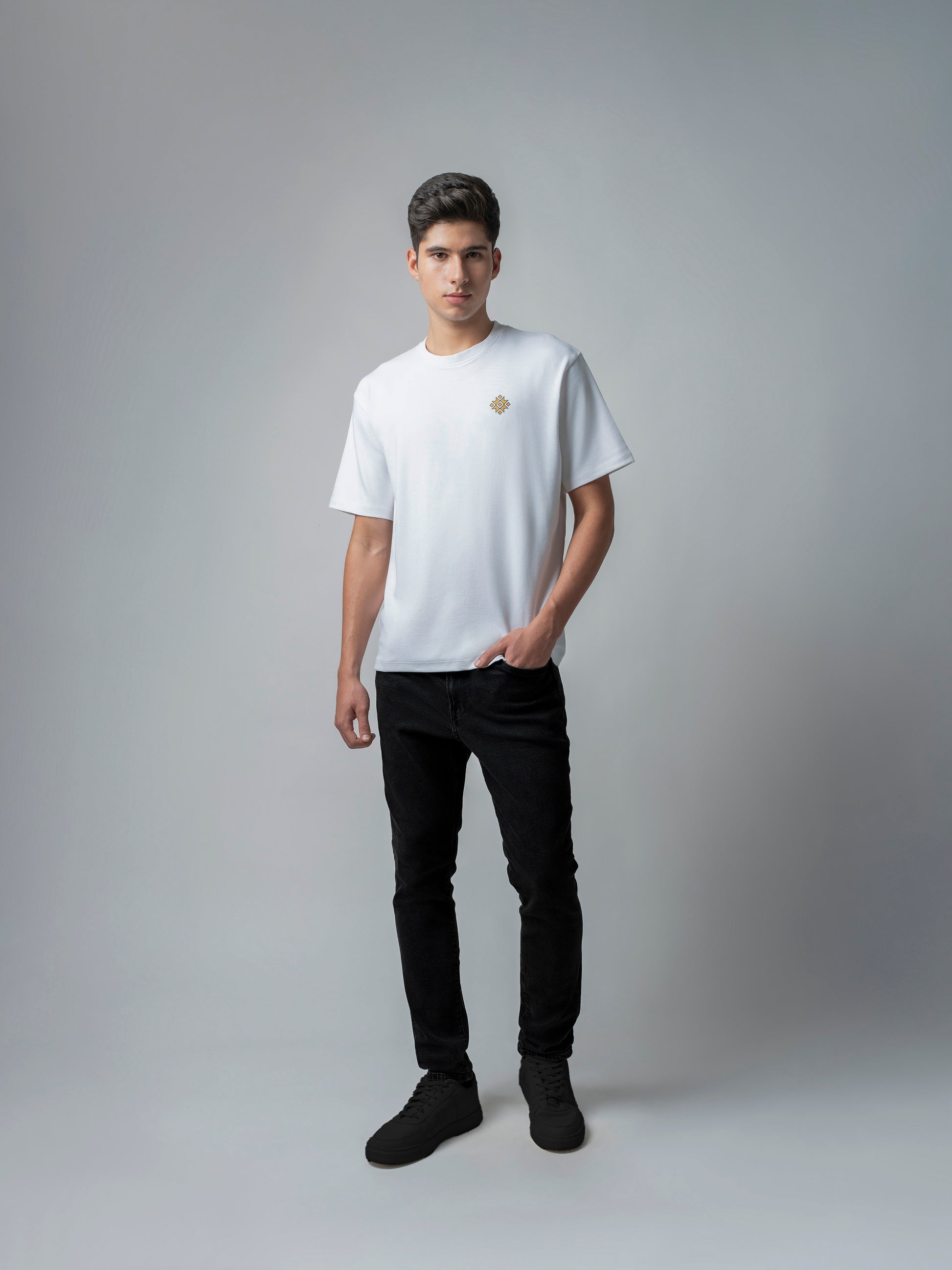 Supima Cotton Lycra White Oversize T Shirt for Men