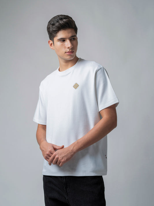Supima Cotton Lycra White Oversize T Shirt for Men