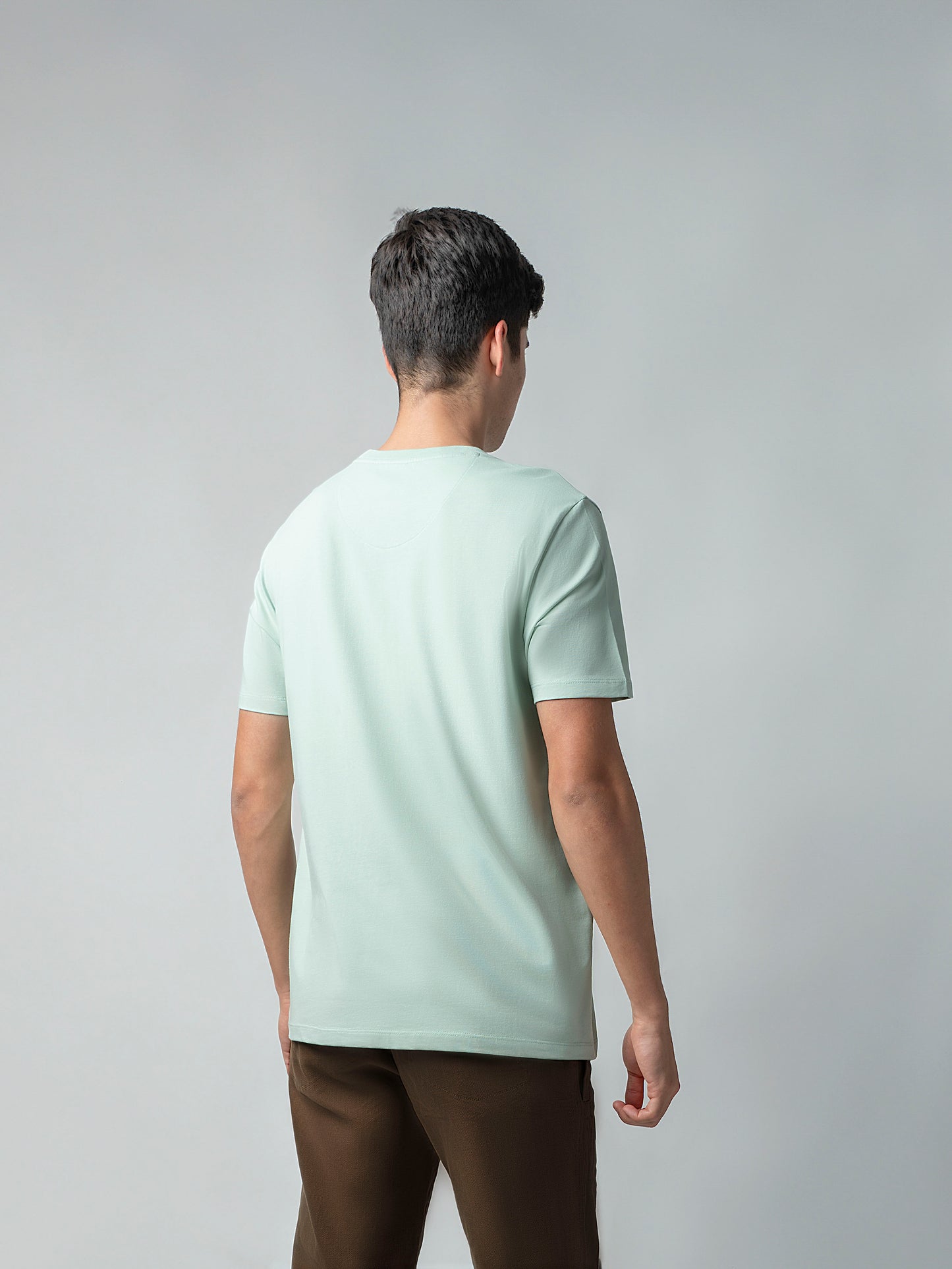 Rougen Cotton Lycra with Sublimation Print and Embroidered Badge Light Green T-shirt