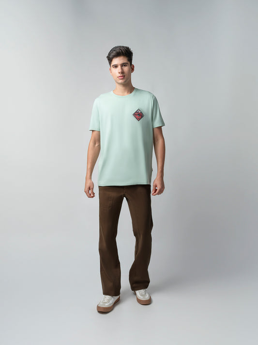 Light green cotton lycra t-shirt
