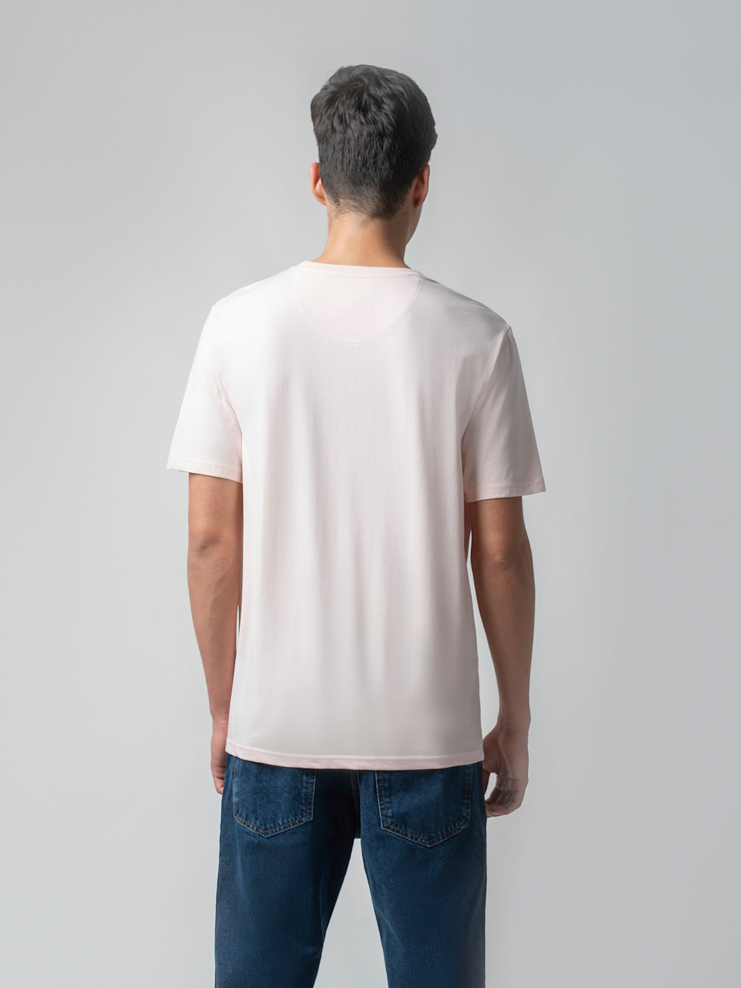Supima Cotton Lycra with Digital Flock Print Light Pink T-shirt