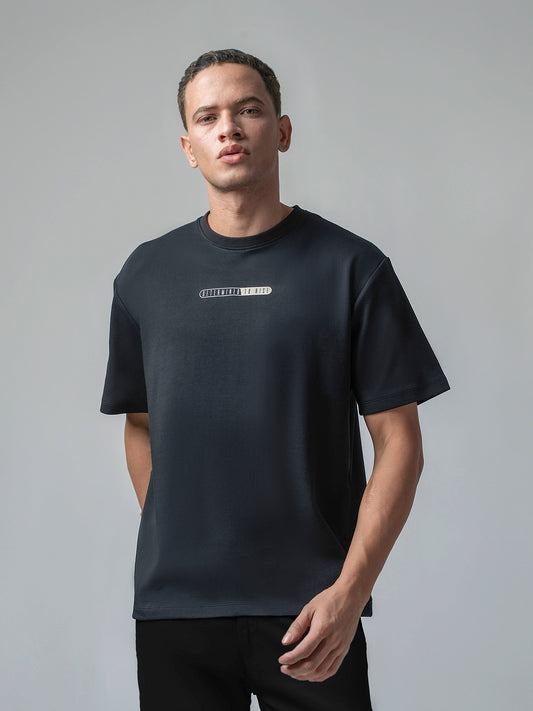 Over Sized Supima Cotton Lycra Mens Black T Shirt