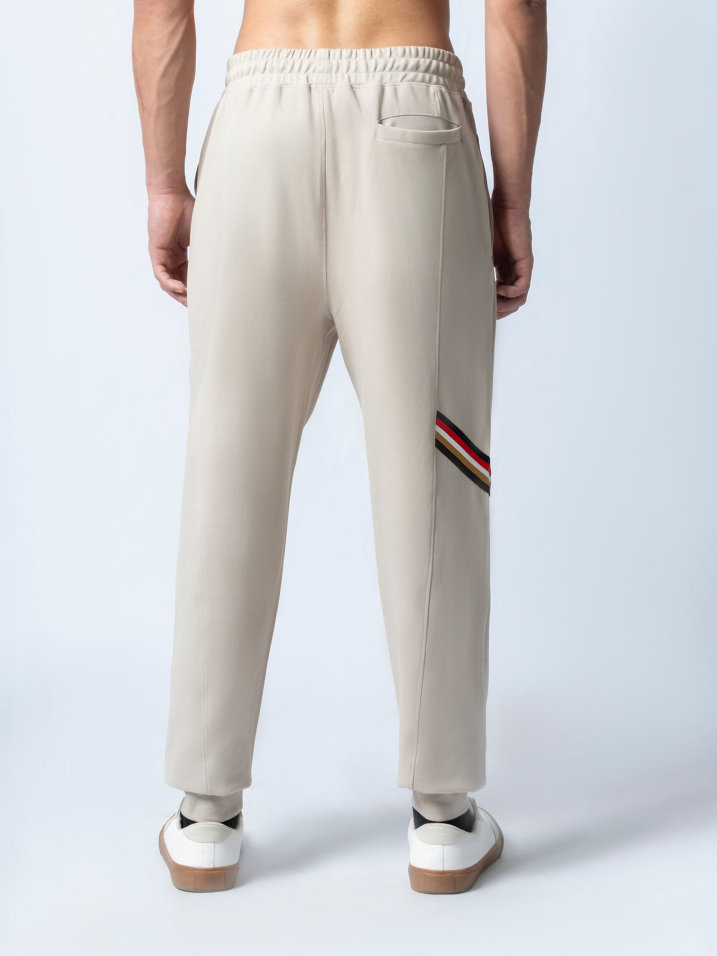 Cotton 4-Color Flag Tape Sand Drawstring Joggers For Men