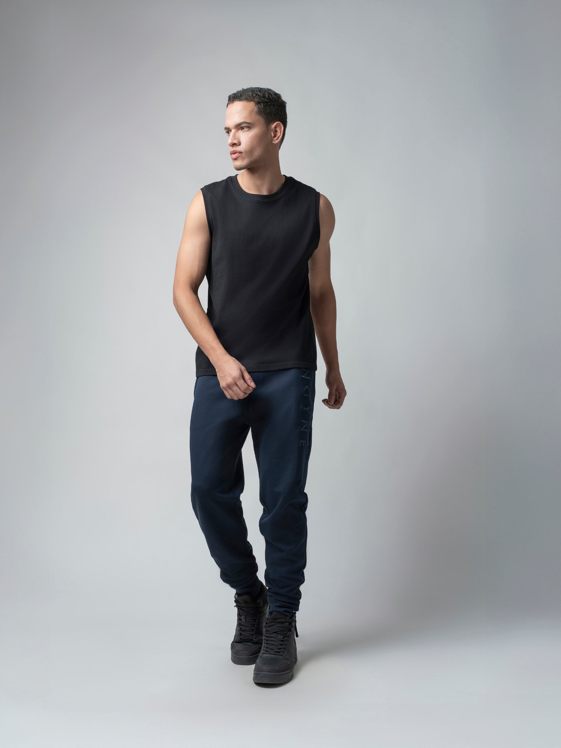 Engyne' Embroidery Navy Blue Joggers