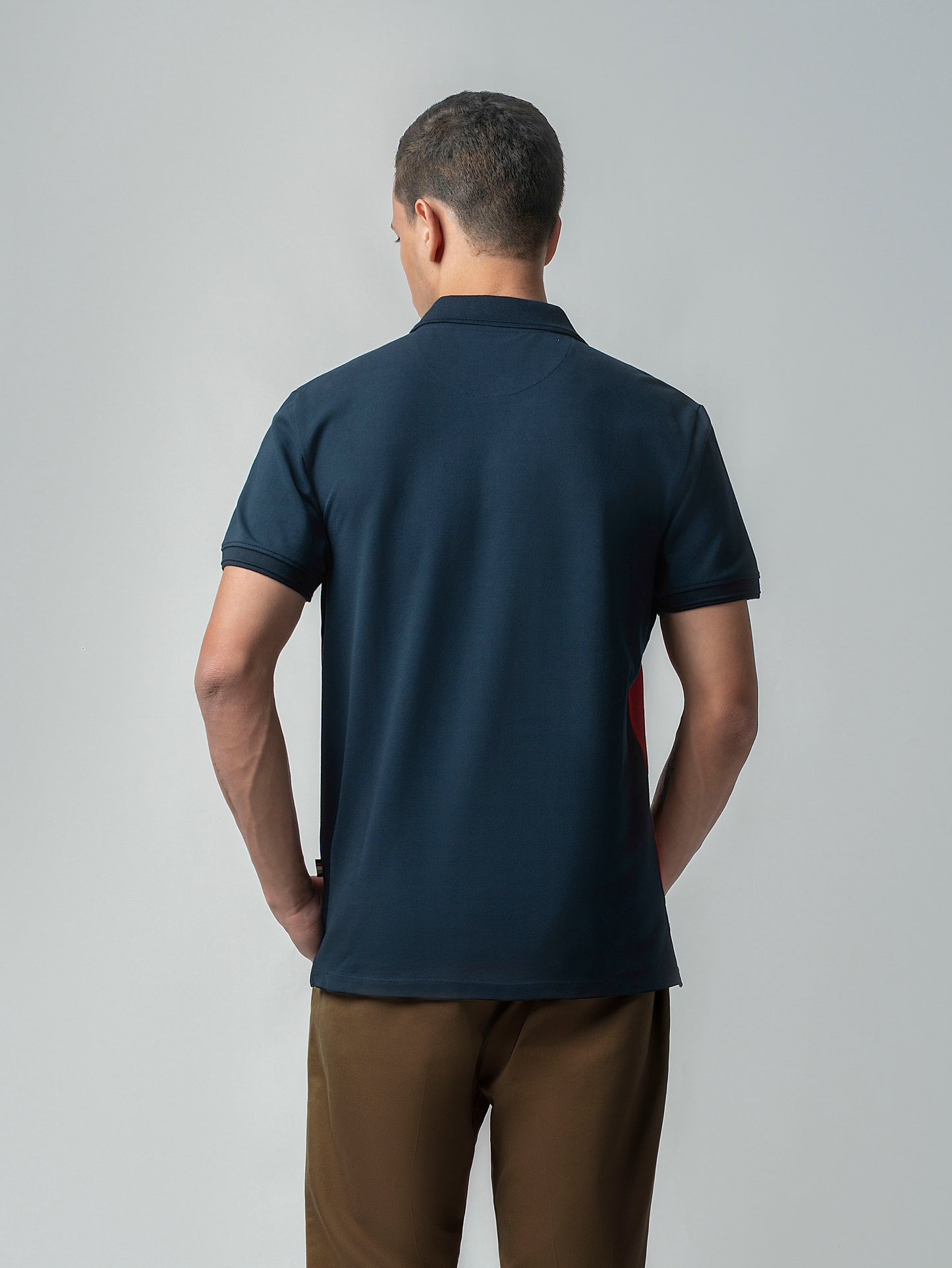 Supima Cotton Lycra Navy Blue Polo T Shirt For Men