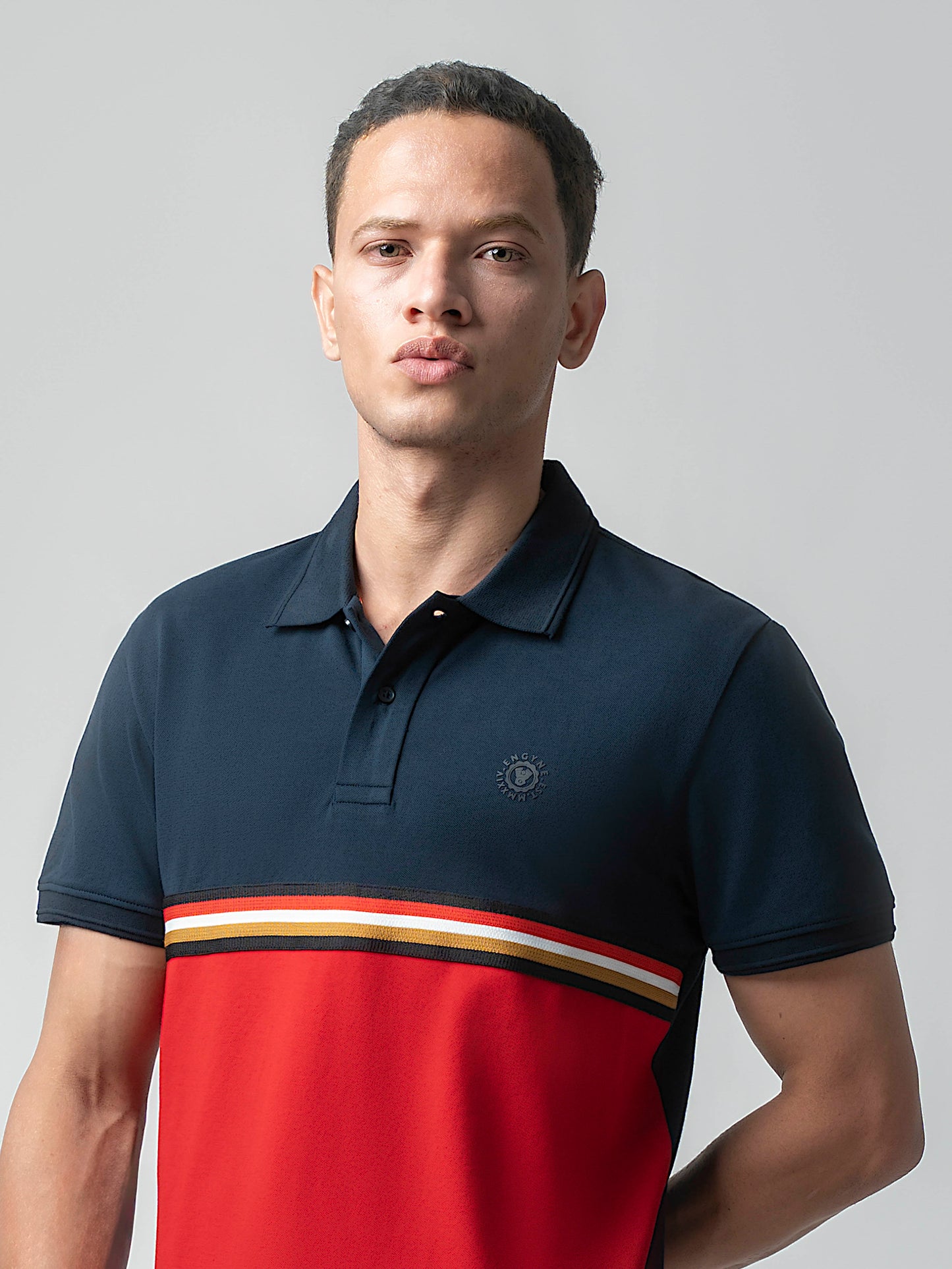 Supima Cotton Lycra Navy Blue Polo T Shirt For Men