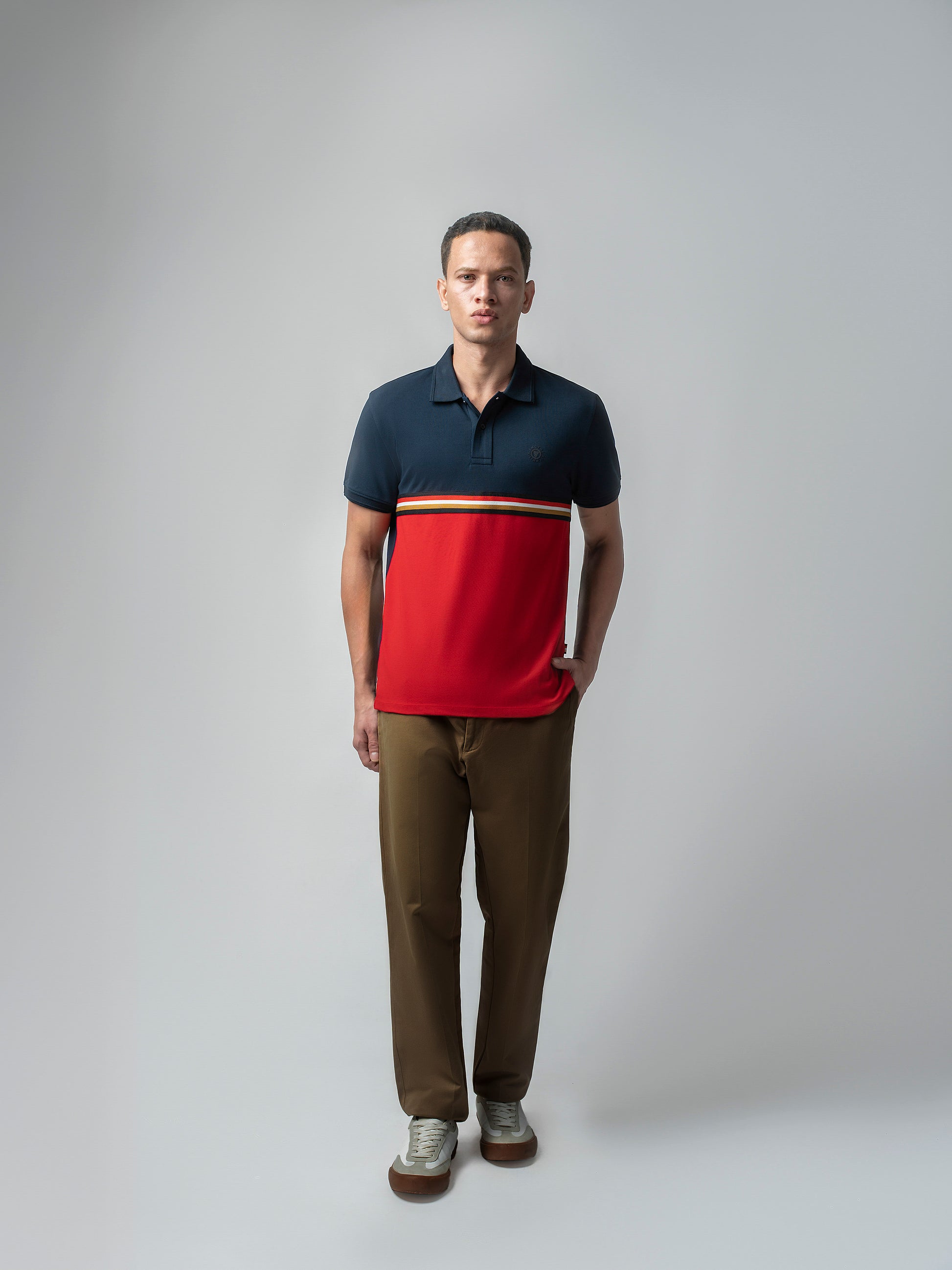 Supima Cotton Lycra Navy Blue Polo T Shirt For Men