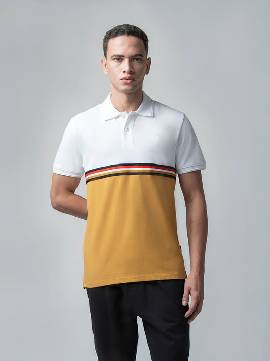 Supima Cotton Lycra White Polo T Shirt For Men