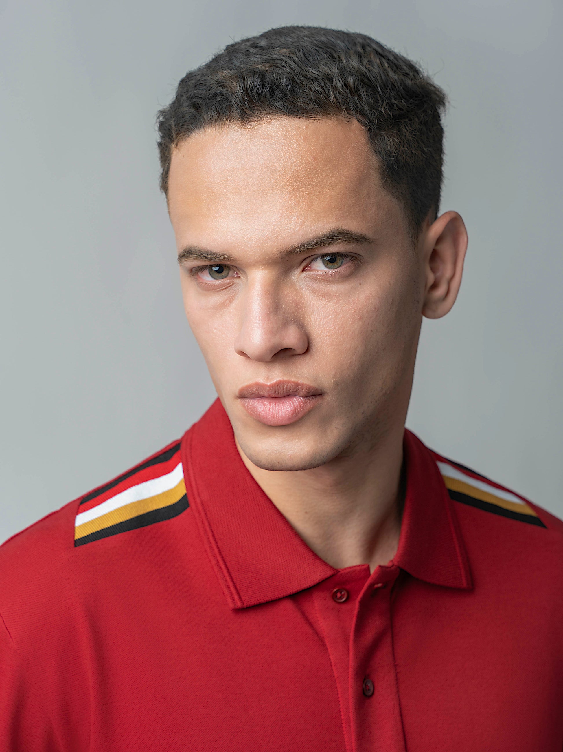 Supima Cotton with Flag Rib Polo Red T Shirt for Men