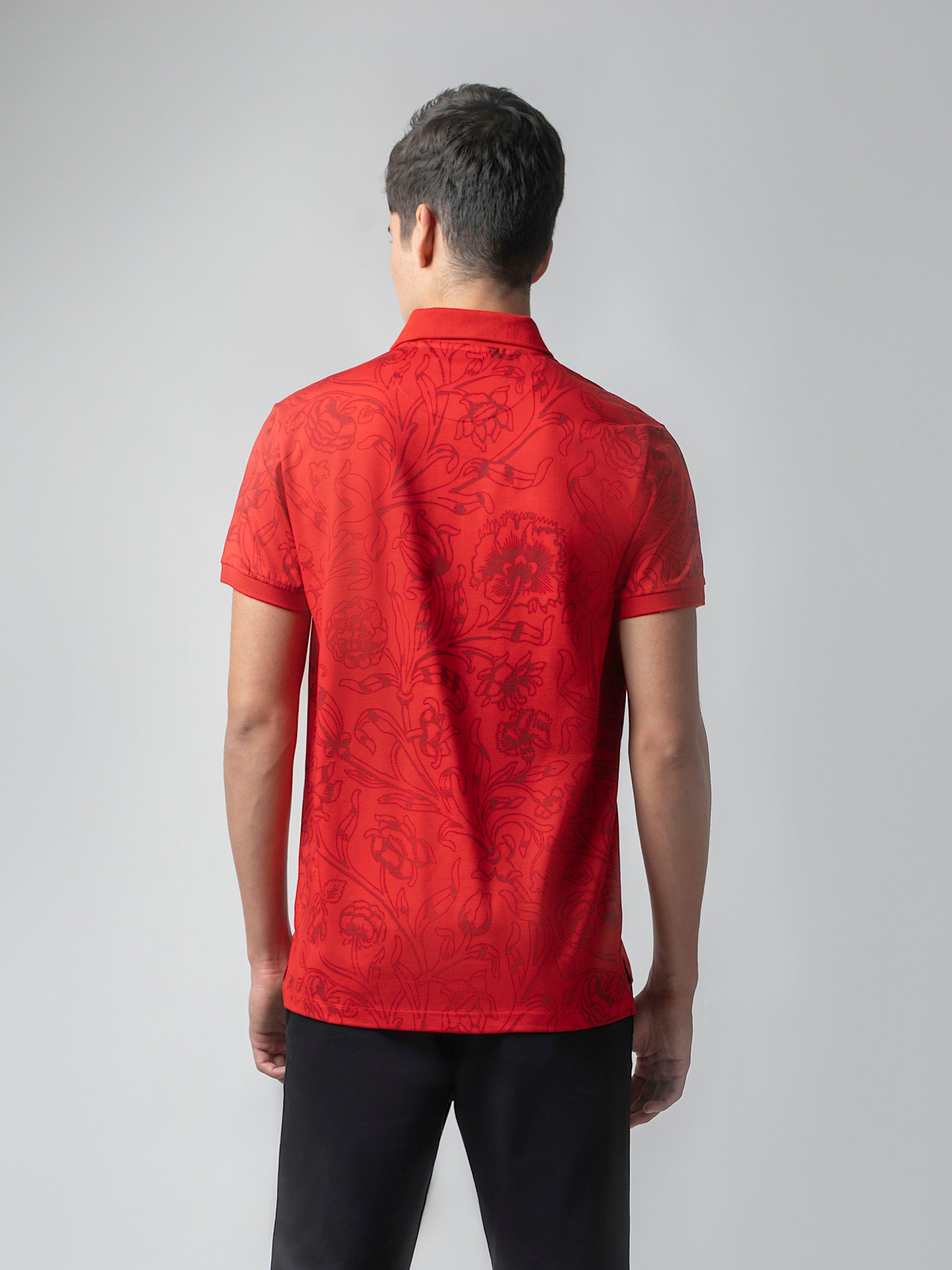 Supima Cotton Miss Pigment Print and DTM Slim Collar Polo for Men