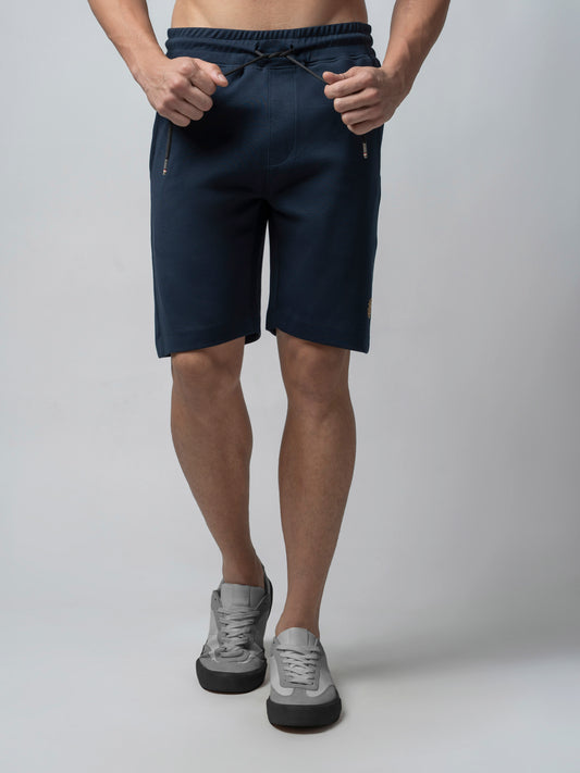 Engyne Essential Shorts with HD Print in Cotton Interlock Navy Men