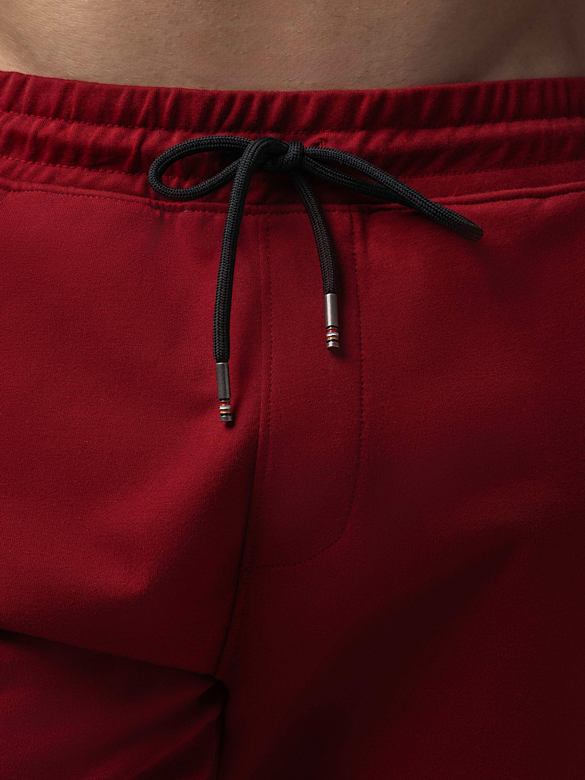 Engyne Essential Shorts with Emblem Logo Cotton Loop Knit Red Men