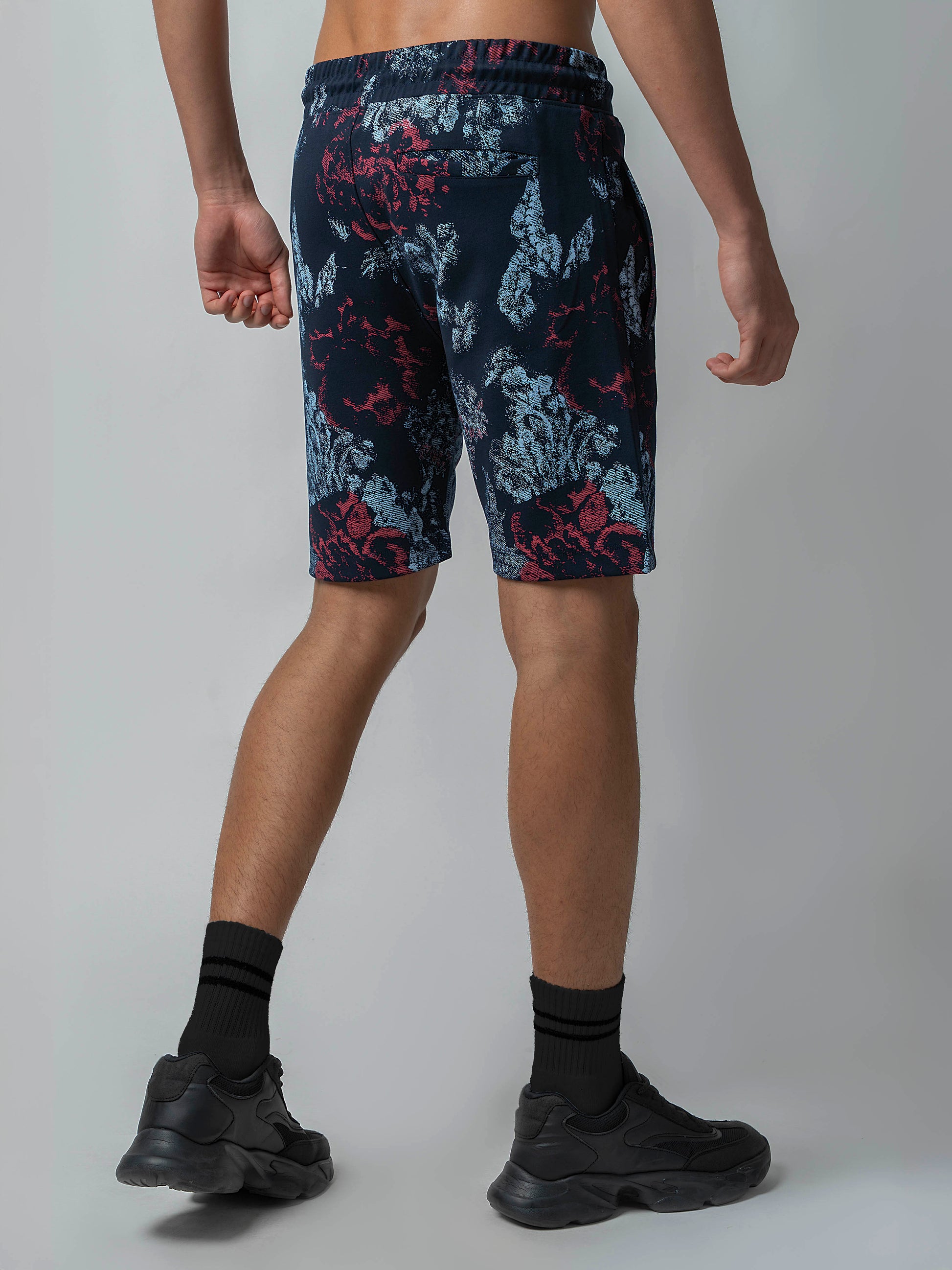 Interlock Navy All-Over Printed Shorts For Men