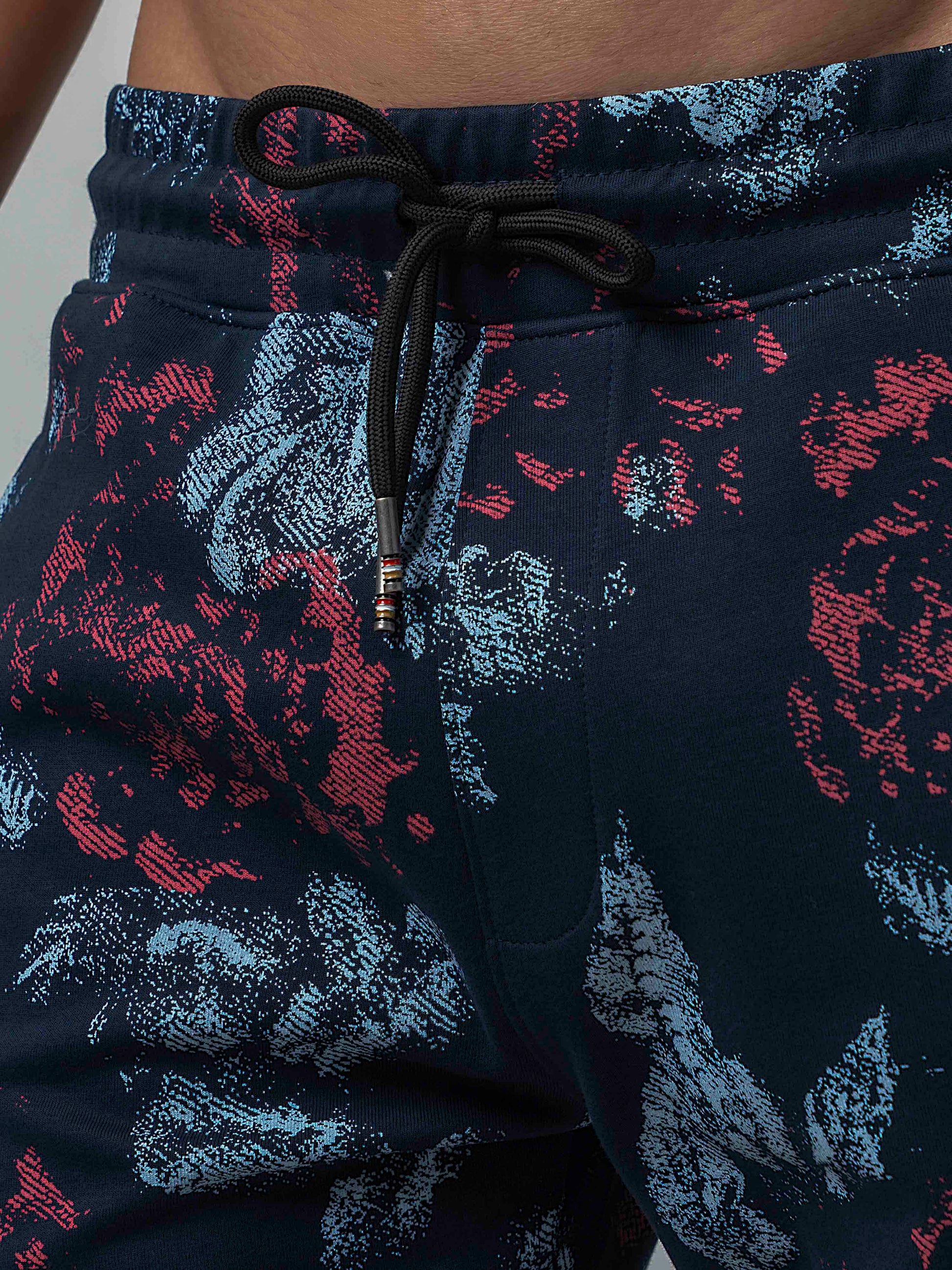 Interlock Navy All-Over Printed Shorts For Men