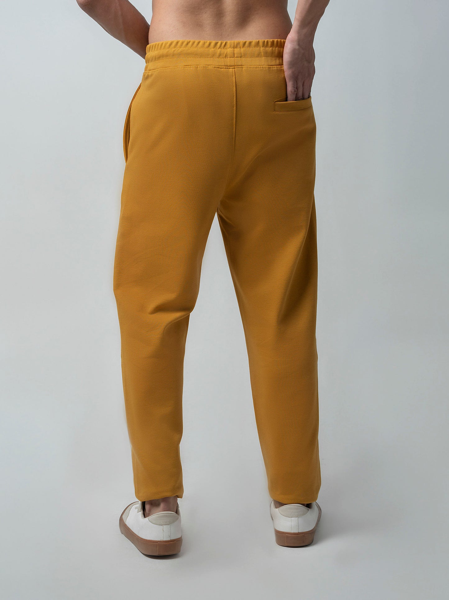 Shop Trendy Yellow Track Pant with Center Pin Tuck element