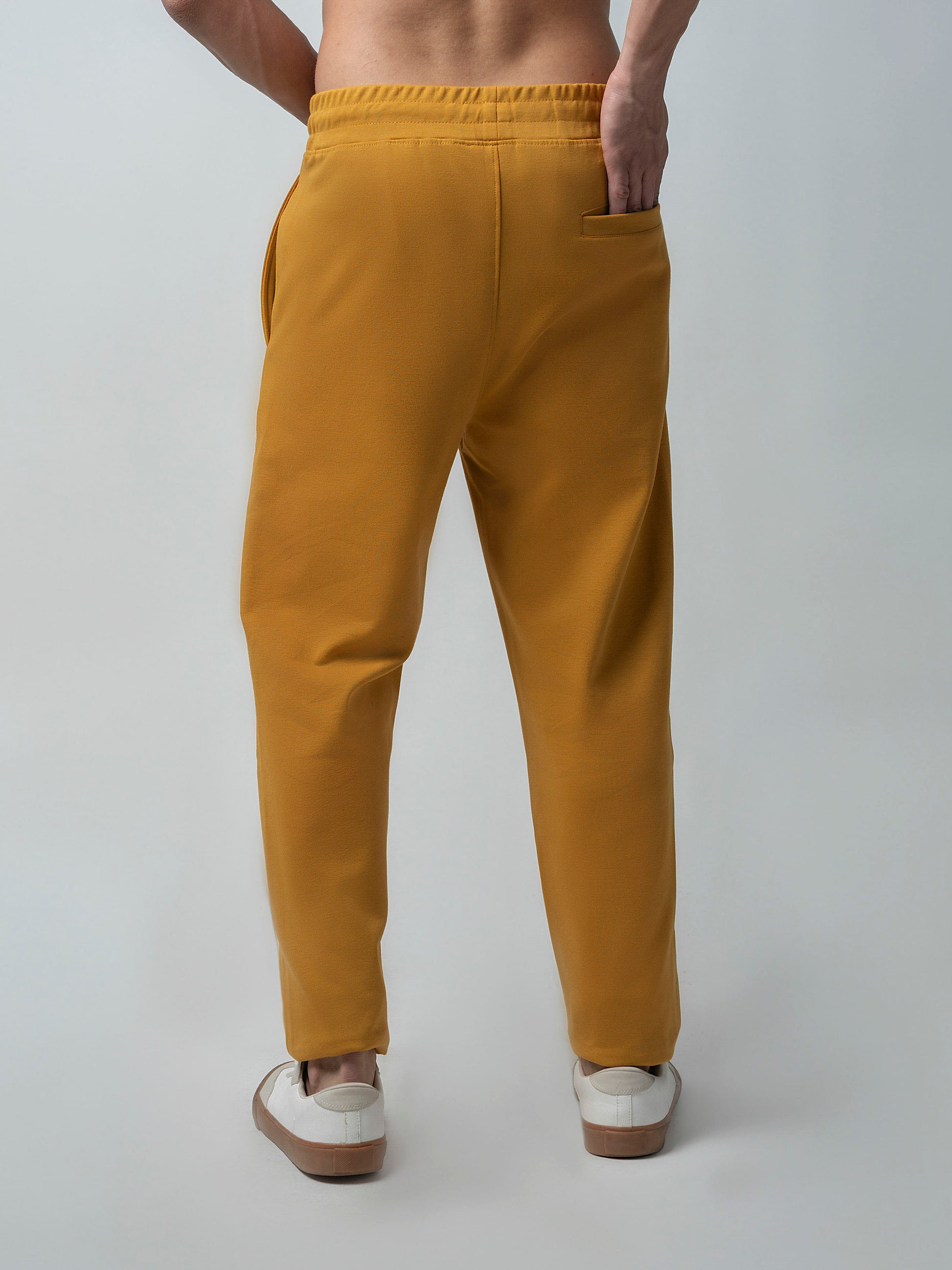 Shop Trendy Yellow Track Pant with Center Pin Tuck element