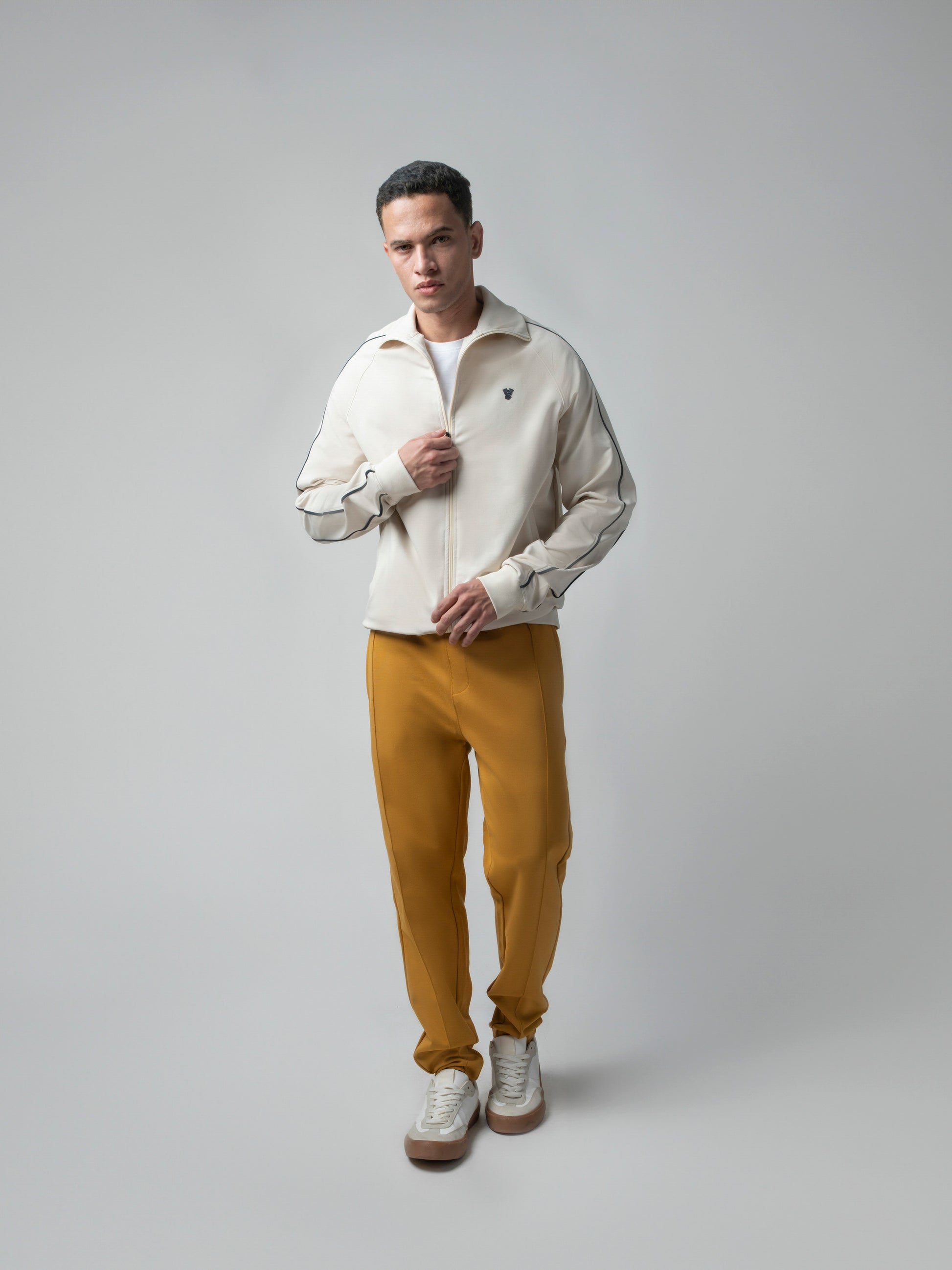 Shop Trendy Yellow Track Pant with Center Pin Tuck element