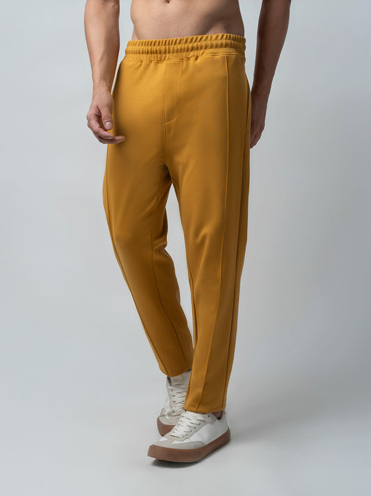 Shop Trendy Yellow Track Pant with Center Pin Tuck element