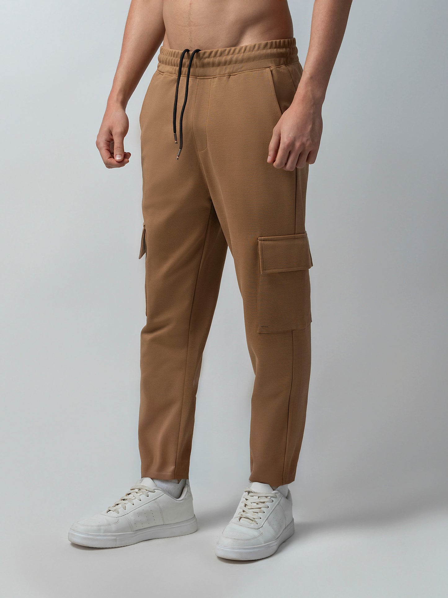 Trackpant with Dual Cargo Pockets in Rougen Cotton Poly Elastane Interlock