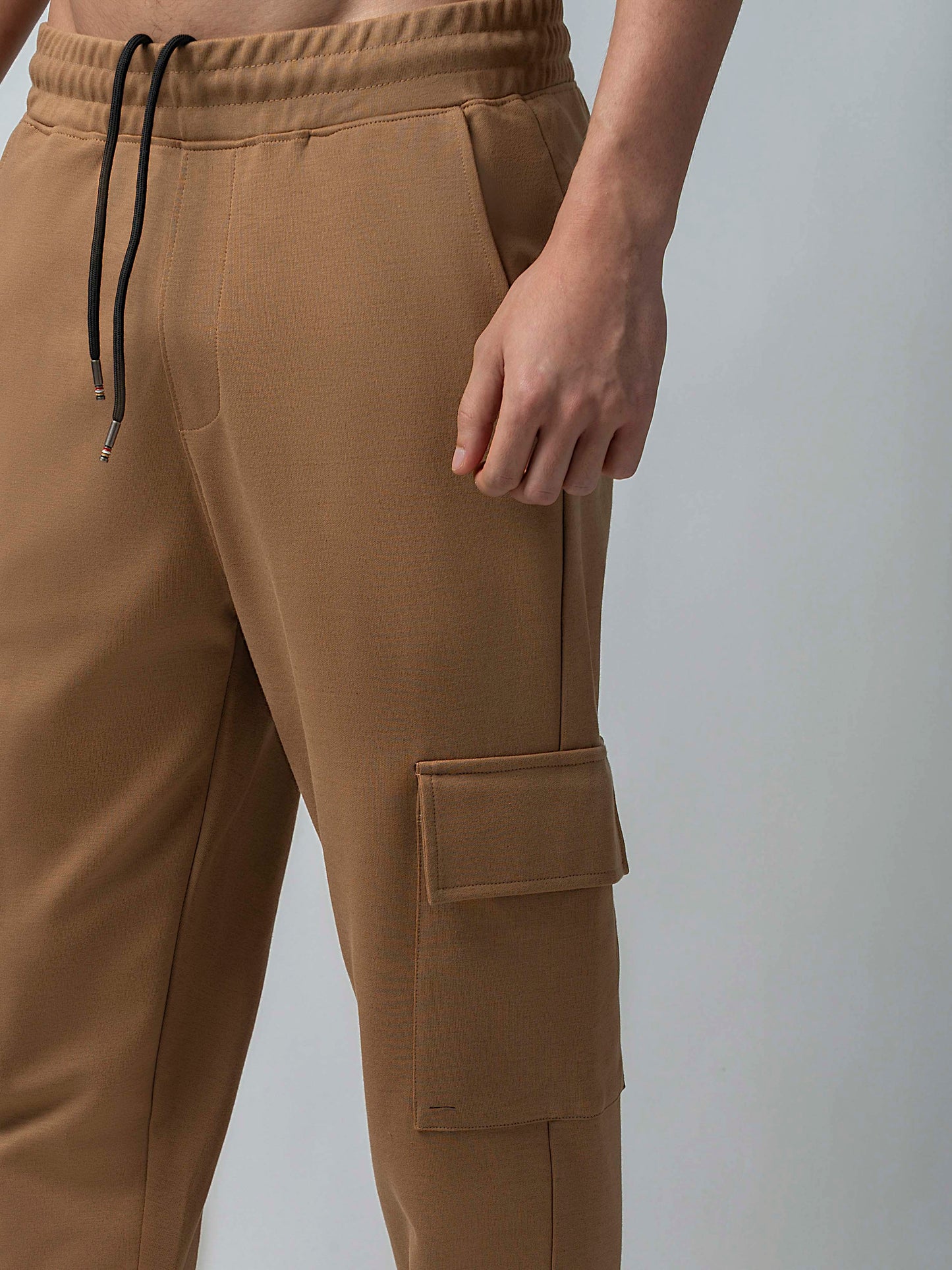 Trackpant with Dual Cargo Pockets in Rougen Cotton Poly Elastane Interlock