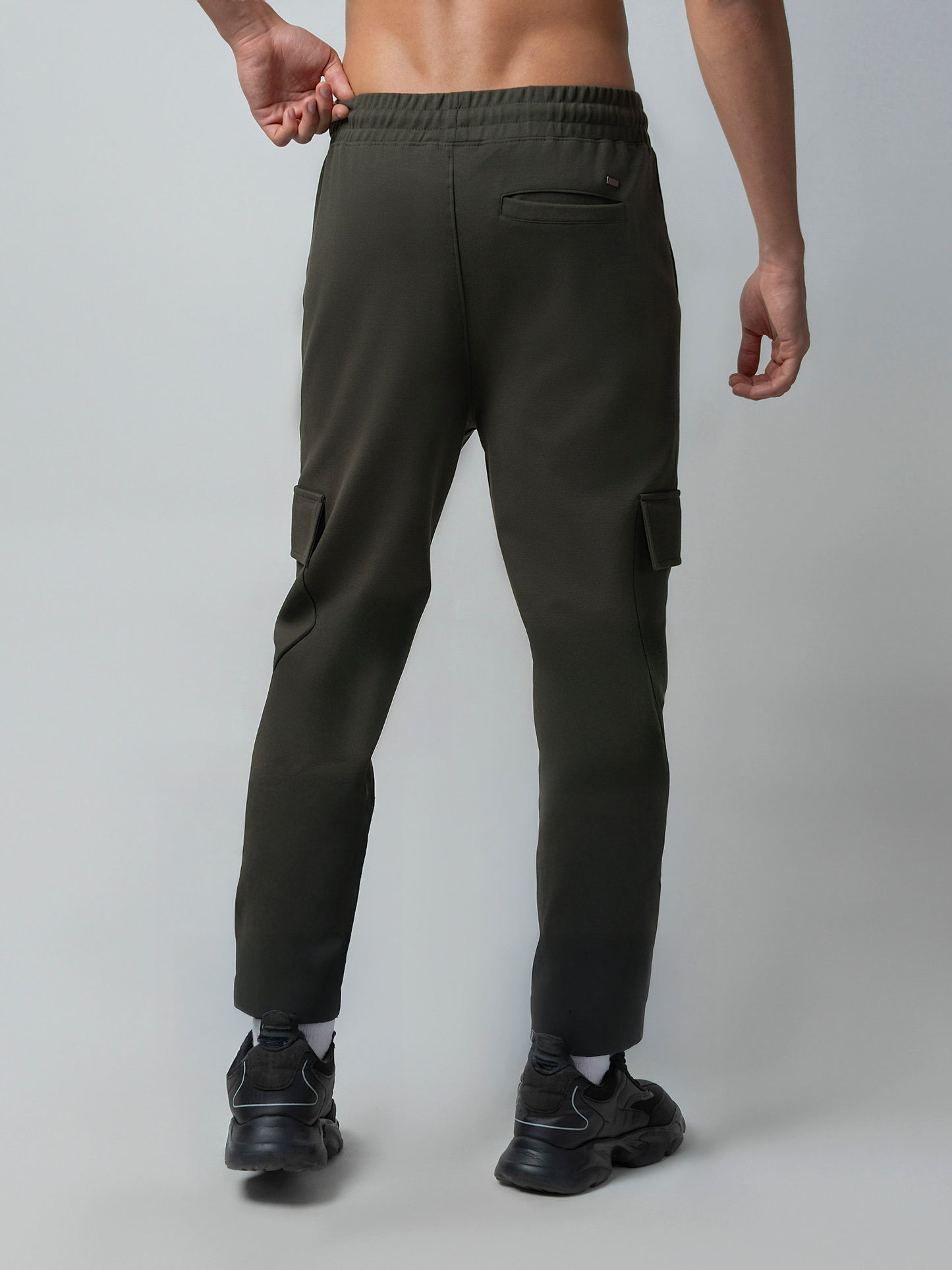 Trackpant with Dual Cargo Pockets in Rougen Cotton Poly Elastane Interlock