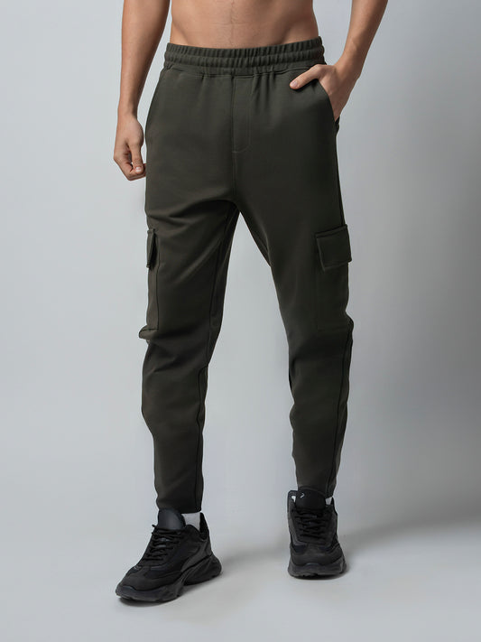 Trackpant with Dual Cargo Pockets in Rougen Cotton Poly Elastane Interlock