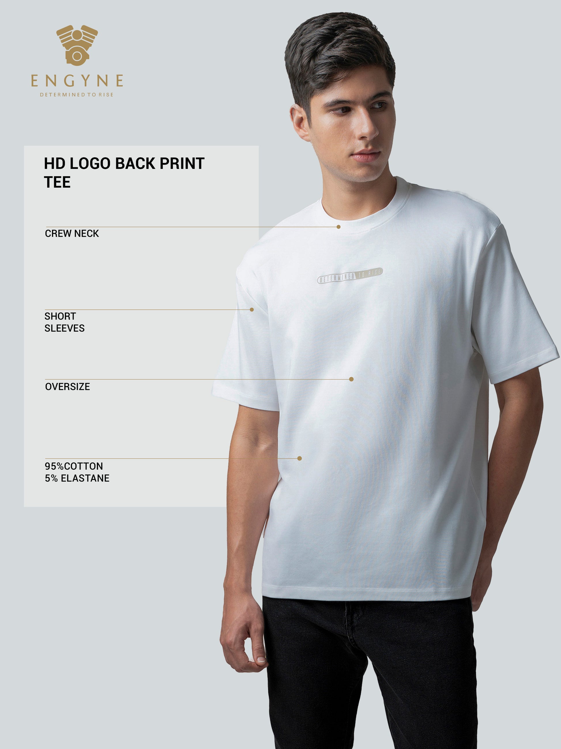 Oversized Supima Cotton Lycra Mens White T Shirts