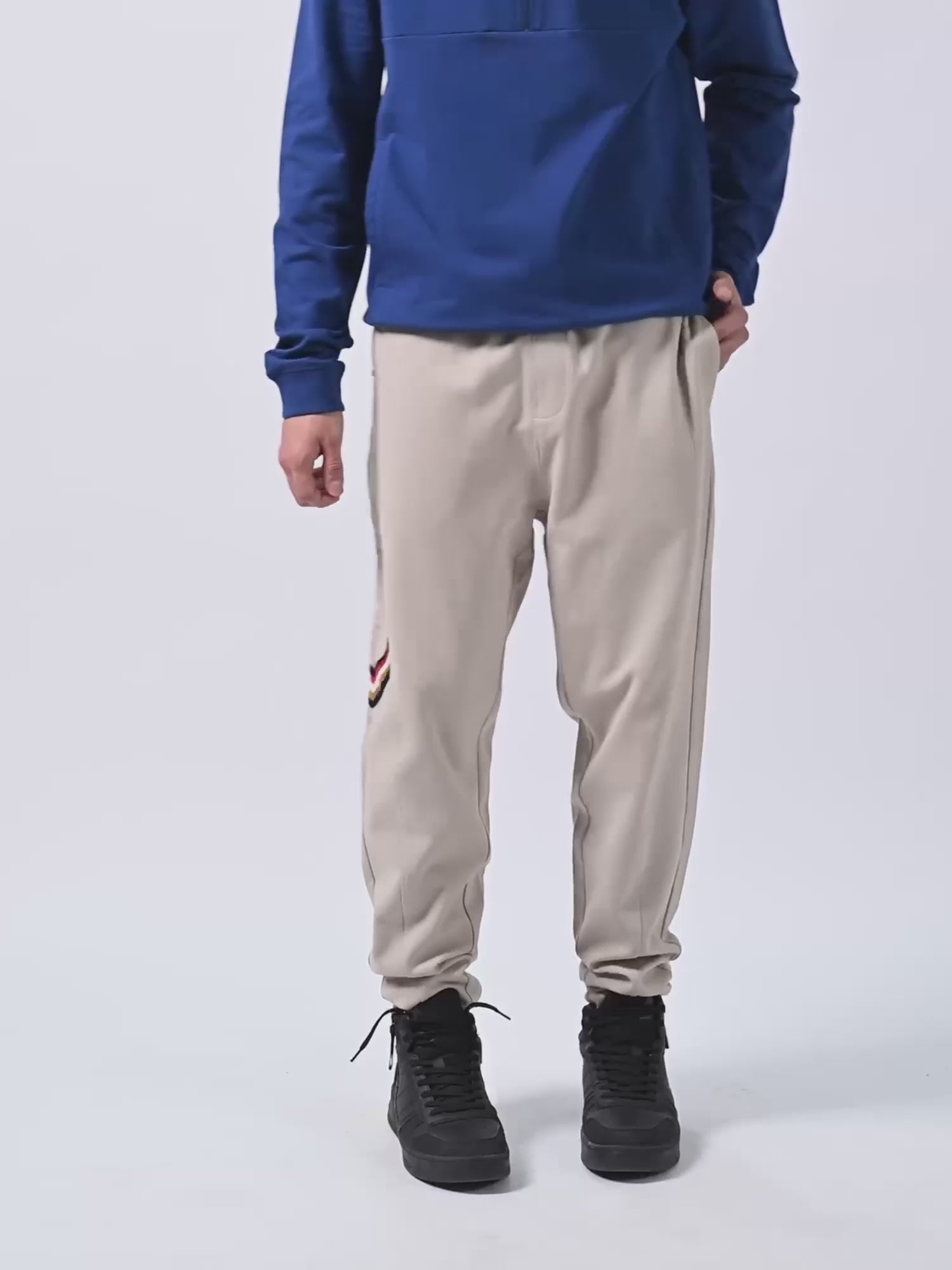Cotton 4-Color Flag Tape Mens Navy Joggers