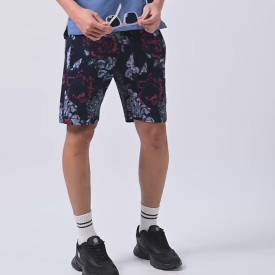 Interlock Navy All-Over Printed Shorts For Men