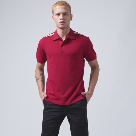 Supima Cotton with Flag Rib Polo Red T Shirt for Men