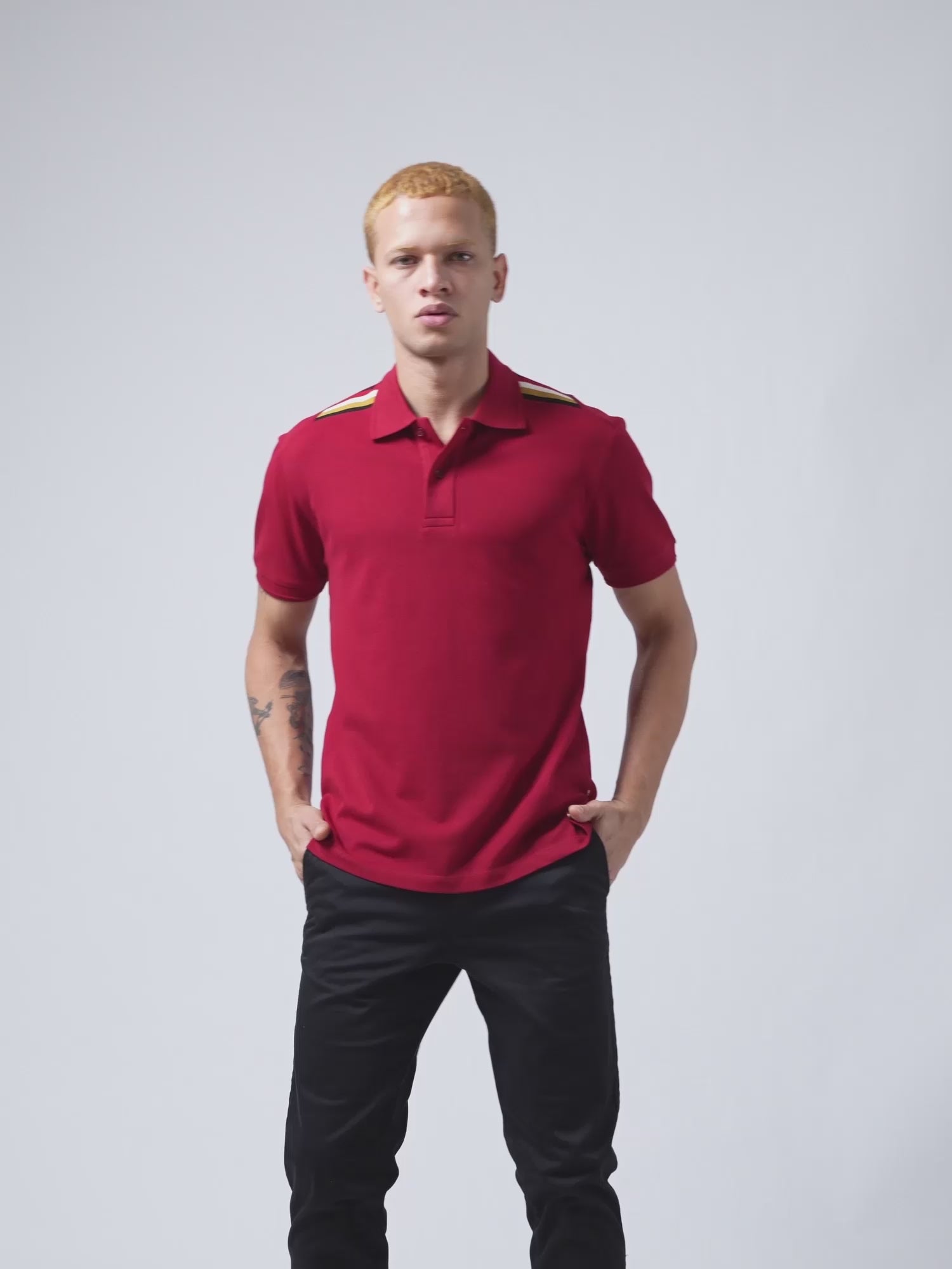 Supima Cotton with Flag Rib Polo Red T Shirt for Men