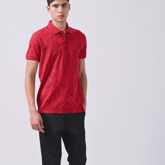 Supima Cotton Miss Pigment Print and DTM Slim Collar Polo for Men