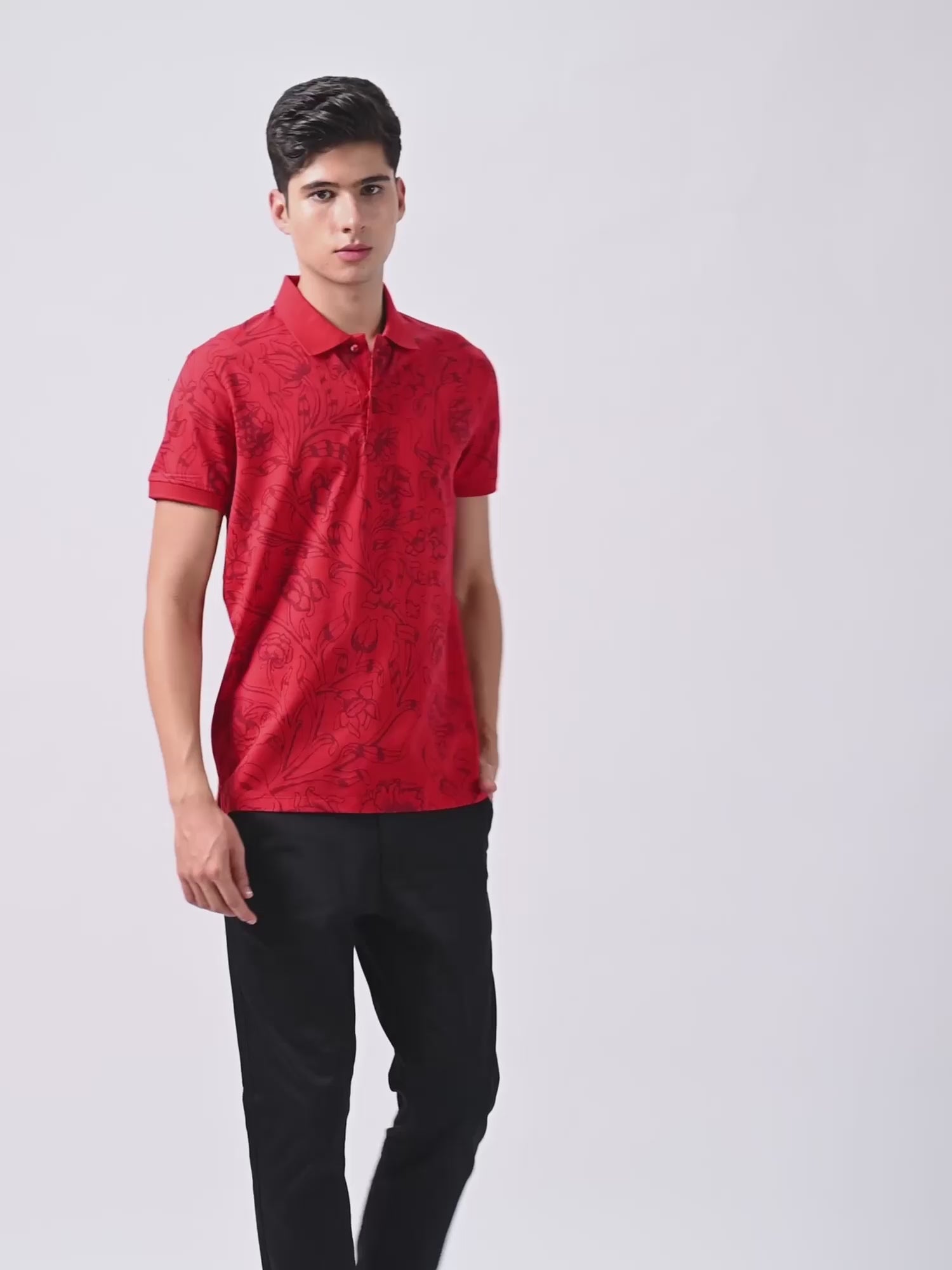 Supima Cotton Miss Pigment Print and DTM Slim Collar Polo for Men
