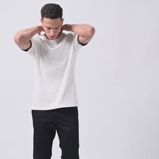 Supima Cotton Lycra White t Shirt for Men Round Neck