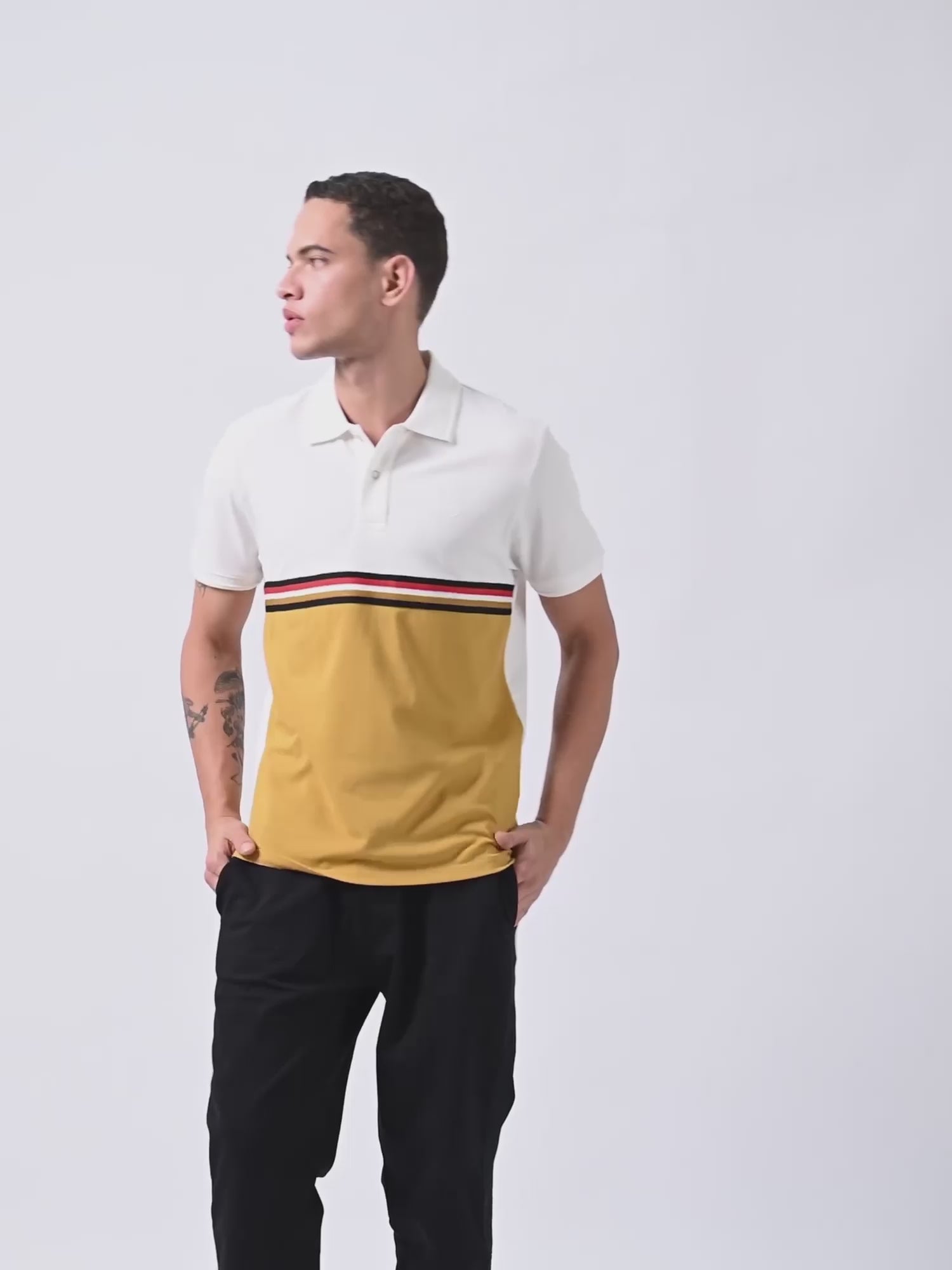 Supima Cotton Lycra White Polo T Shirt For Men
