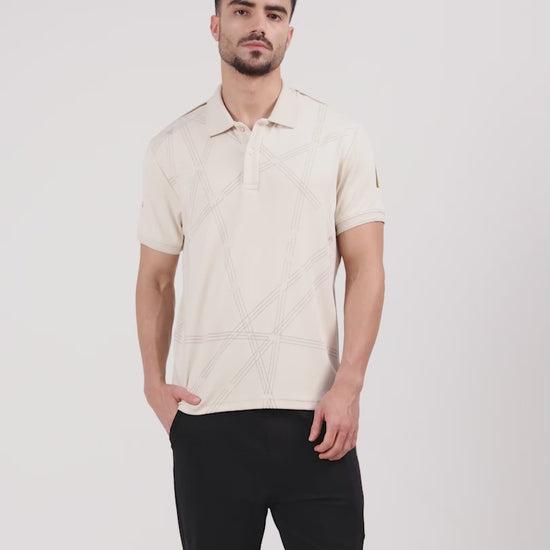Men's Supima beige polo t-shirt