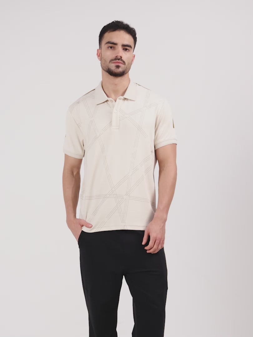 Men's Supima beige polo t-shirt
