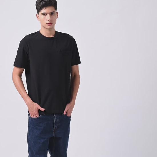 Supima Cotton Lycra Black Oversize T Shirt for Men